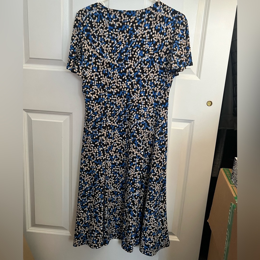 Chaps blue yellow polka dot dress - Picture 3 of 3